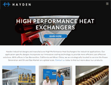 Tablet Screenshot of haydenindustrial.com